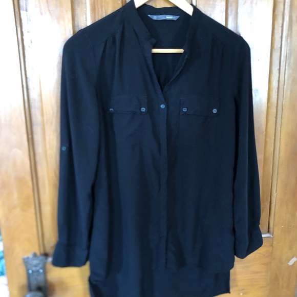Smart Set Black Button-Up Blouse - Picture 2 of 13